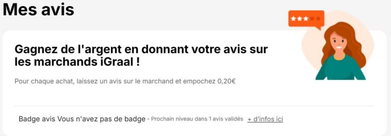 un exemple des avis réénumérer d'igraal