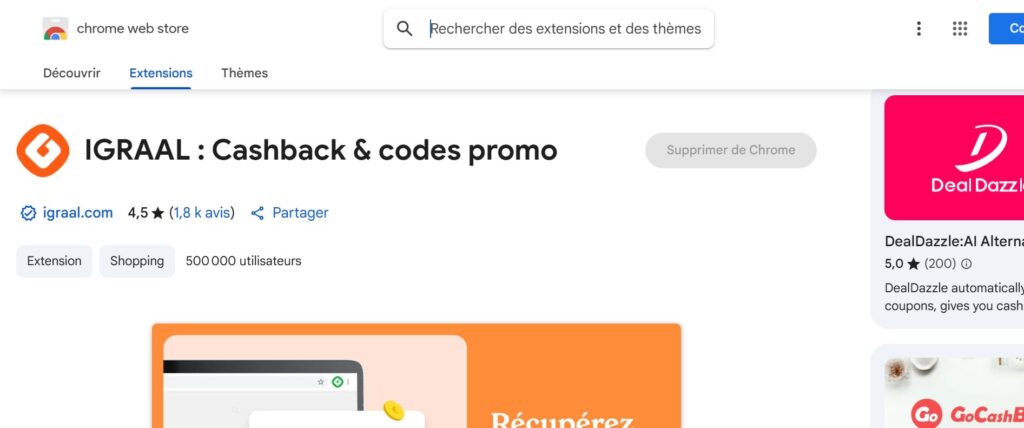 extension igraal a mettre sur chrome
