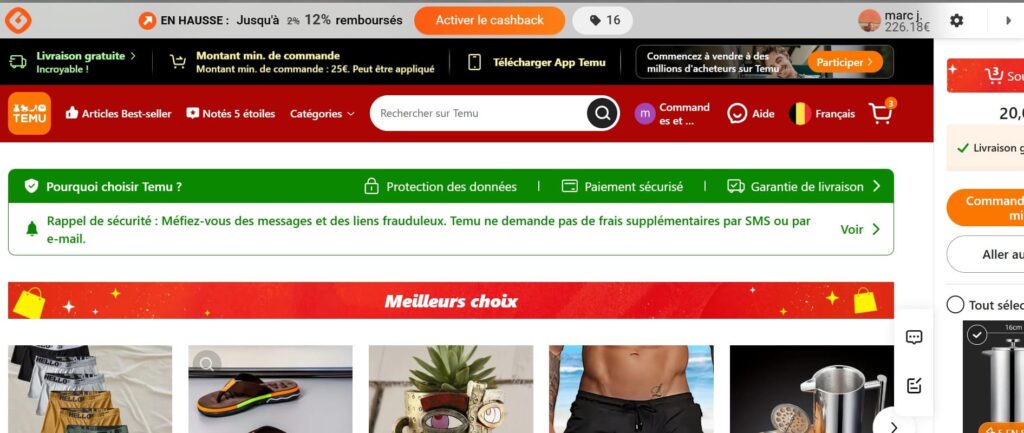 exemple de l'extension cashbk d'igraal