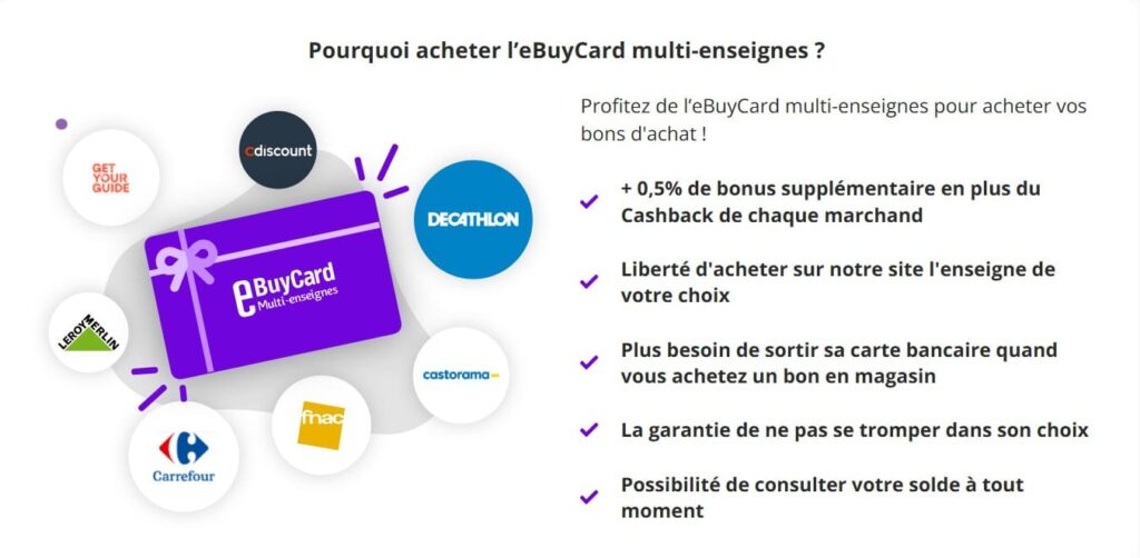 ebuycard paiement en magazin pour augmenter ton cashback de 0,5%